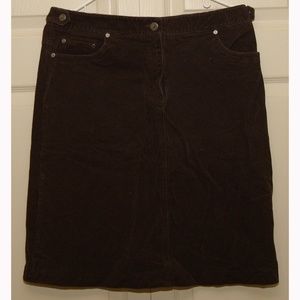 Nautica Brown Corduroy Stretch Denim Skirt Size 8